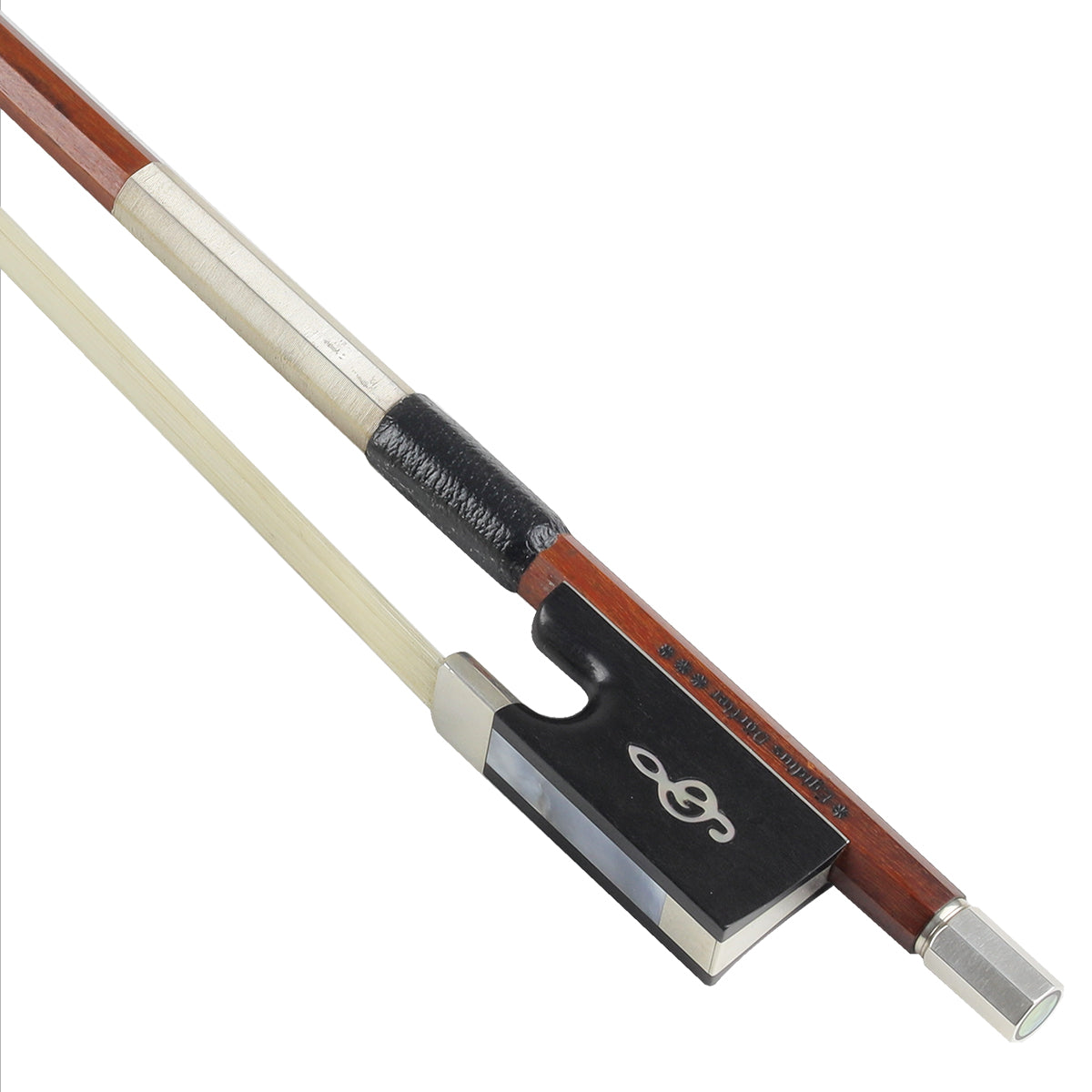 *Egidius Dörfler*** Pernambuco Octagonal Violin Bow with Treble Clef Inlay