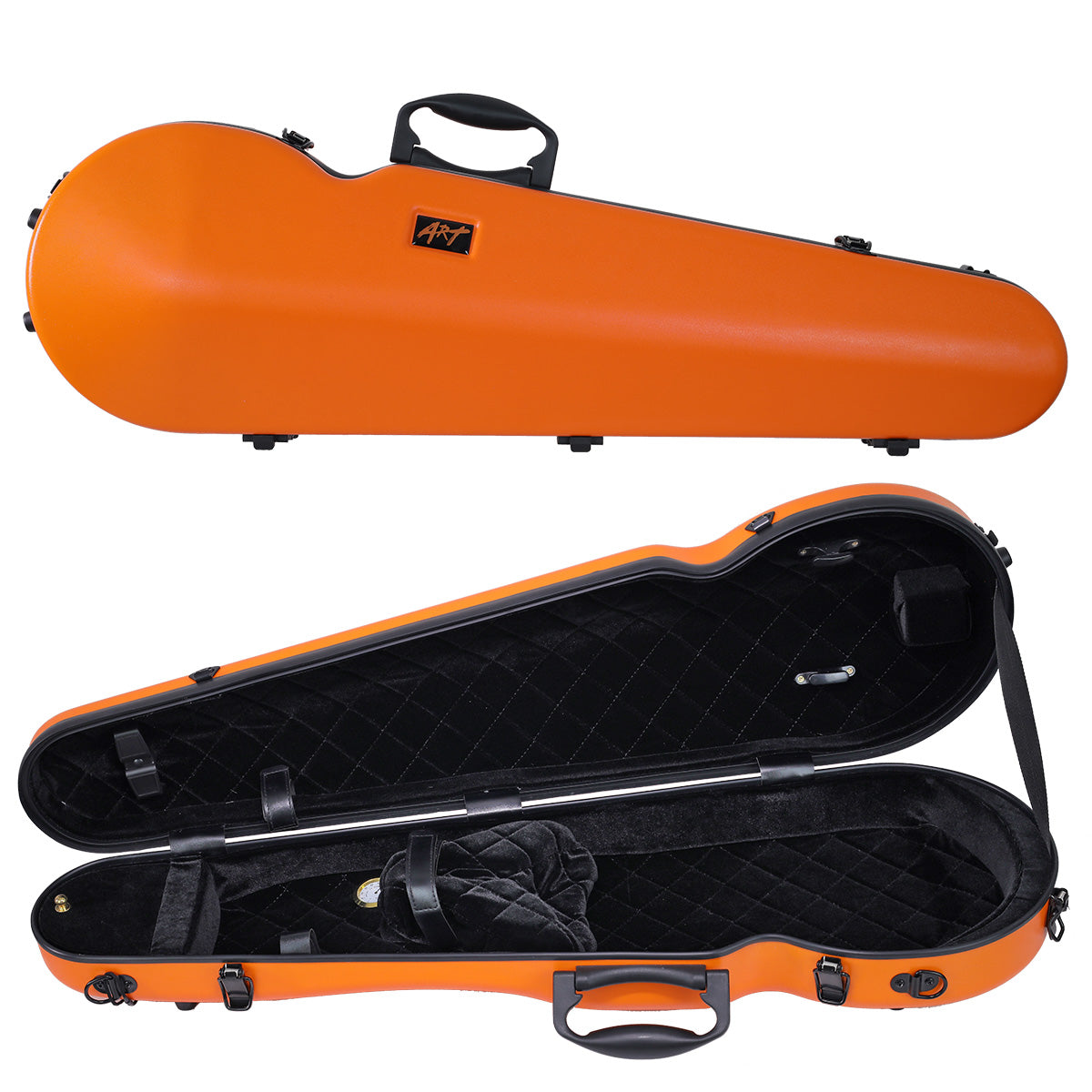 ART Shaped Violin Case 4/4-3/4 Tangerine Orange