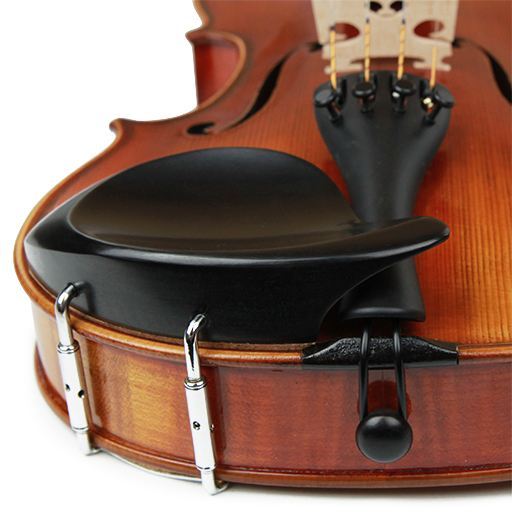 Violin Chinrest - Kreisler Stuber Ebony Chrome Fittings