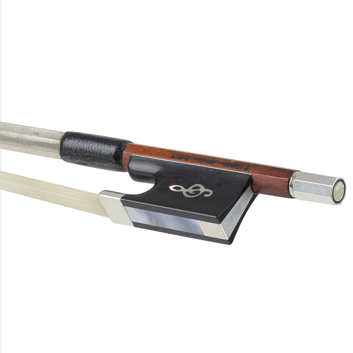 *Egidius Dörfler*** Pernambuco Octagonal Violin Bow with Treble Clef Inlay