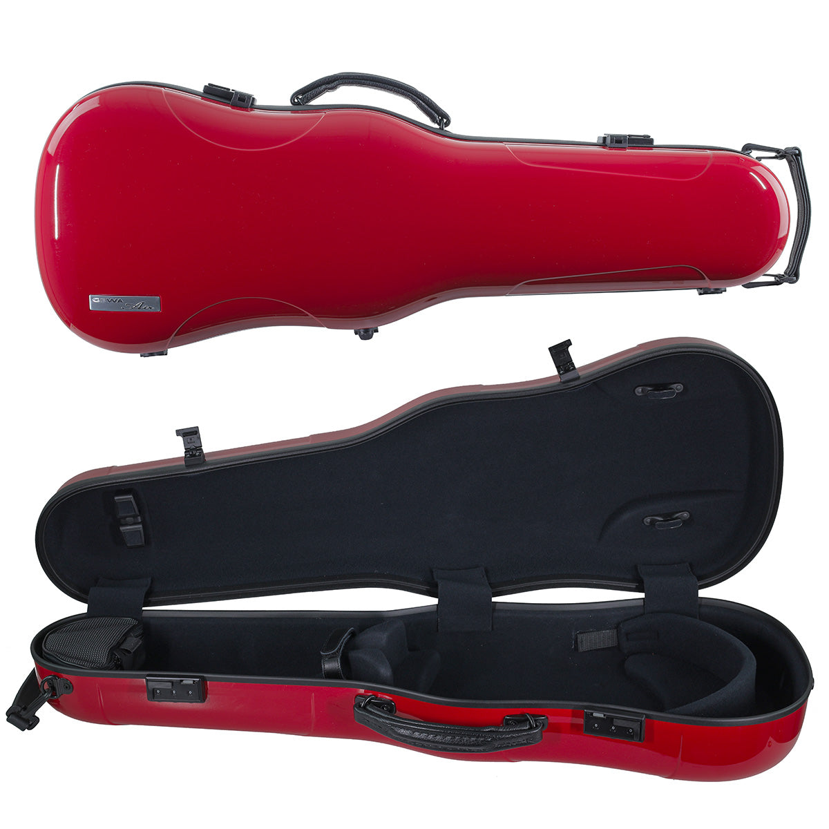 GEWA Air 2.0 Shaped Adjustable Viola Case with Subway Handle Red Gloss 13"-17"