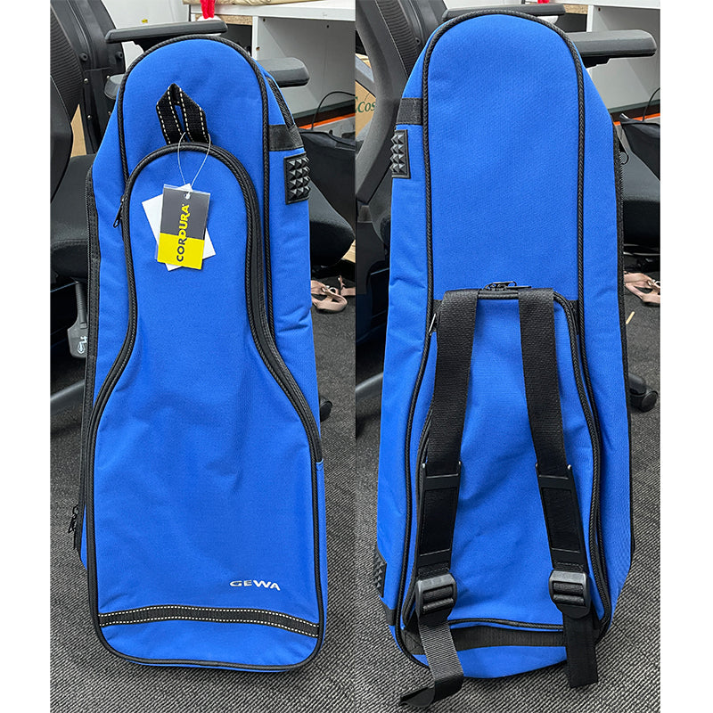 Backpack for Gewa Shaped Violin Case - 10mm Foam Padding with Large Accessory Pouch, Blue, 4/4