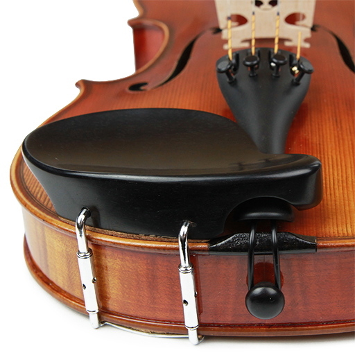 Violin Chinrest - Kreisler Hollywood Ebony Chrome Fittings