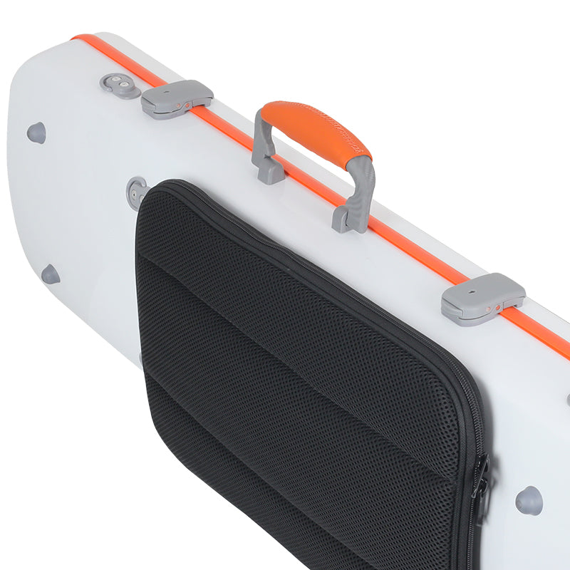 JML Carbon Fibre 1.8 Oblong Violin Case White with Orange 4/4