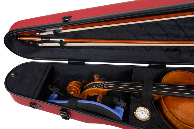 RAAN Shaped Violin Case Wine Red 1/2-1/4