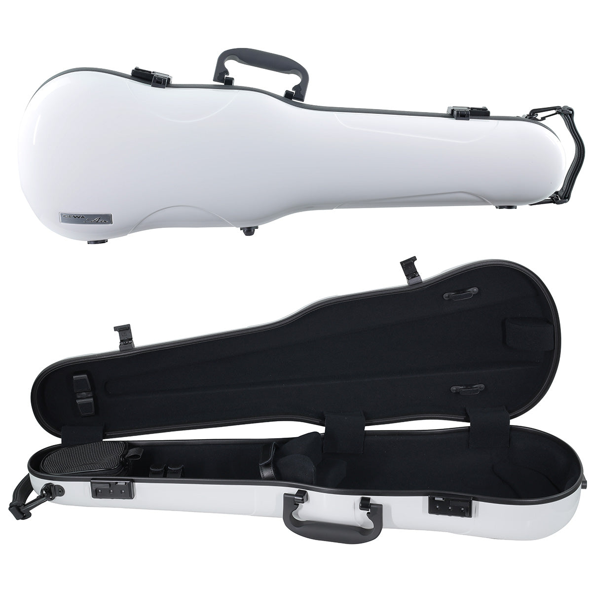 GEWA Air 1.7 Shaped Violin Case with Subway Handle White Gloss 4/4