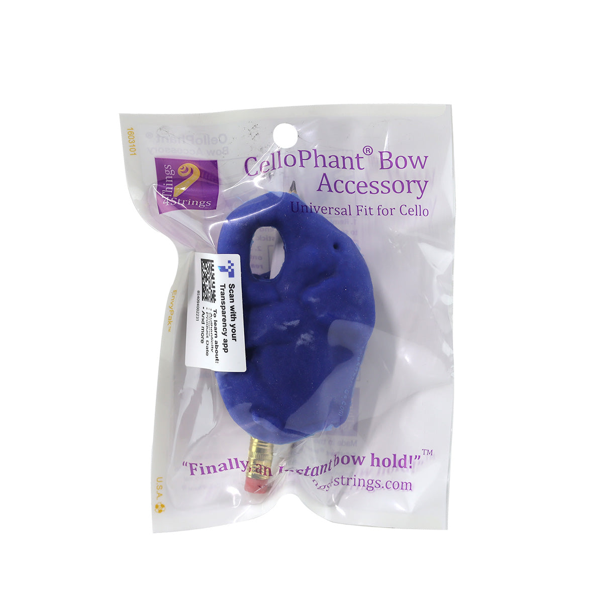 Things 4 Strings CelloPhant Bow Hold Accessory Blue