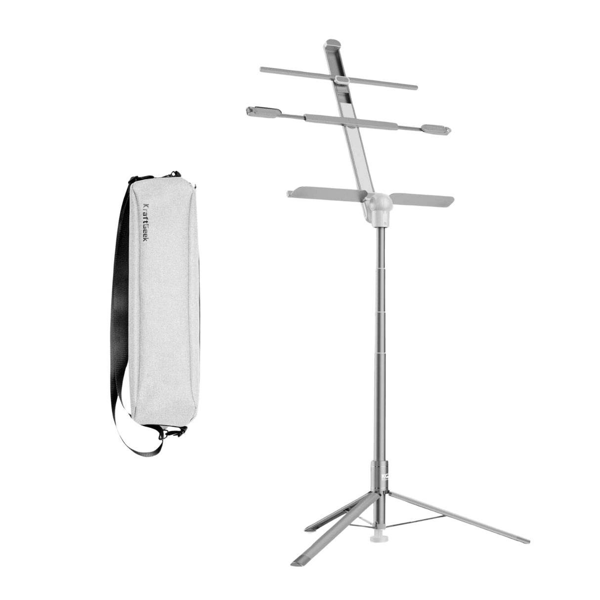 Music Stand - KraftGeek Bravo Music Stand with Bag, White