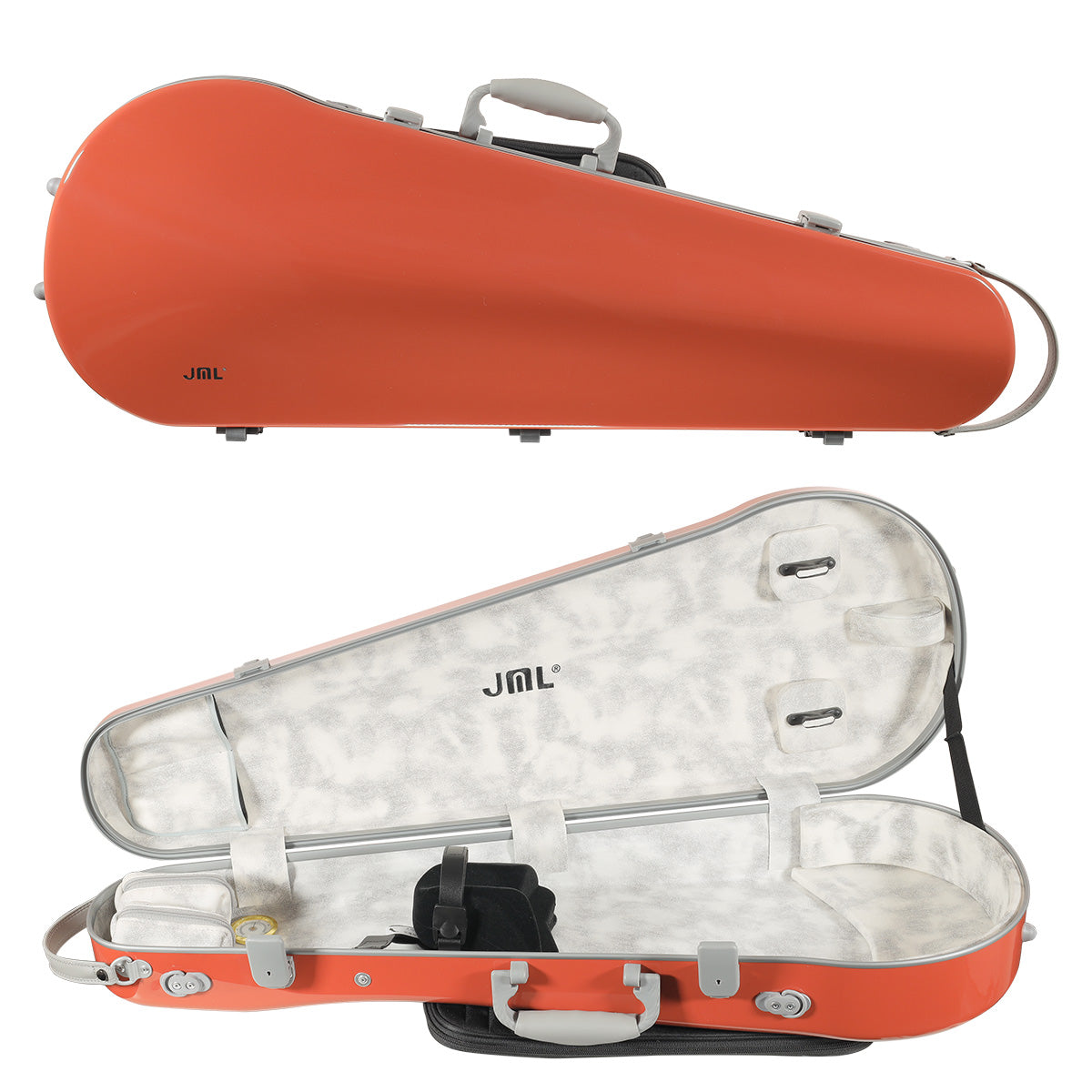 JML Carbon Fibre Adjustable 1.7 Arrow Viola Case Flora Orange 15-16.5"