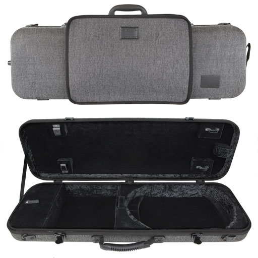 GEWA Bio-S Oblong Violin Case with Sheet Music Pocket Grey/Black