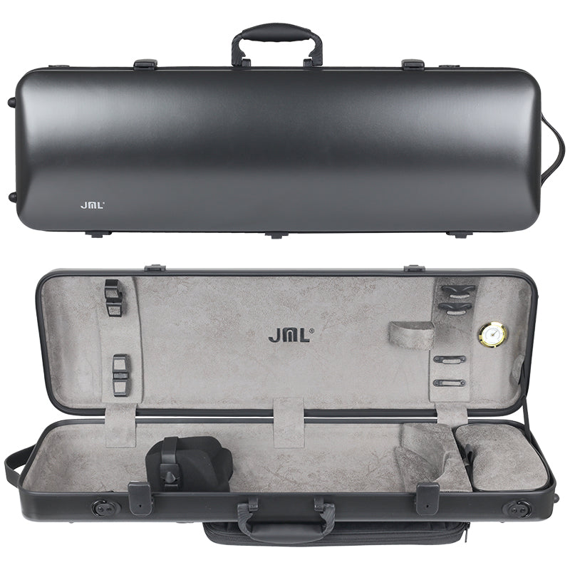 JML Polycarbonate 2.4 Oblong Violin Case Metallic Black 4/4