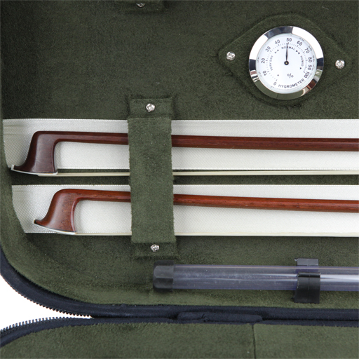 Violin Case - Kreisler Oblong Sonata Black/Cream-Olive With Hygrometer