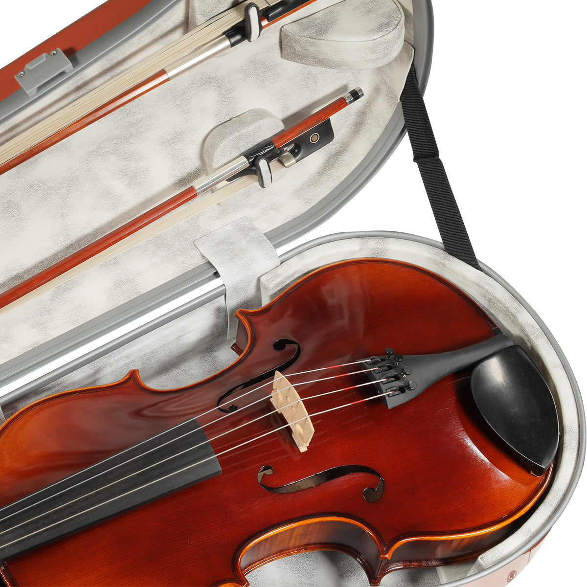 JML Carbon Fibre Adjustable 1.7 Arrow Viola Case Flora Orange 15-16.5"