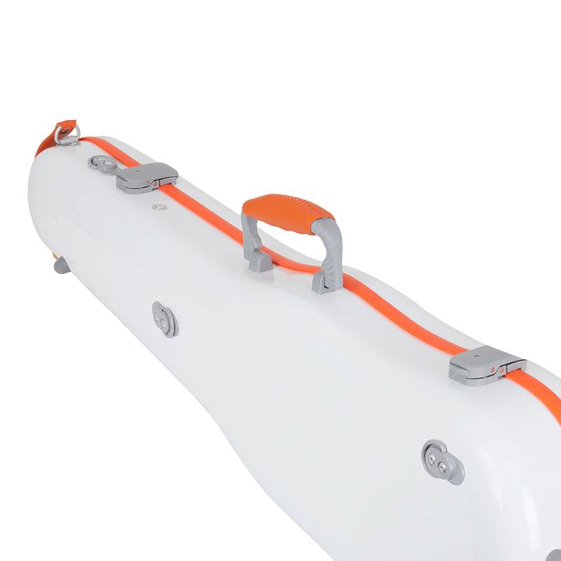 JML Carbon Fibre 1.5 Shaped Violin Case White with Orange 4/4