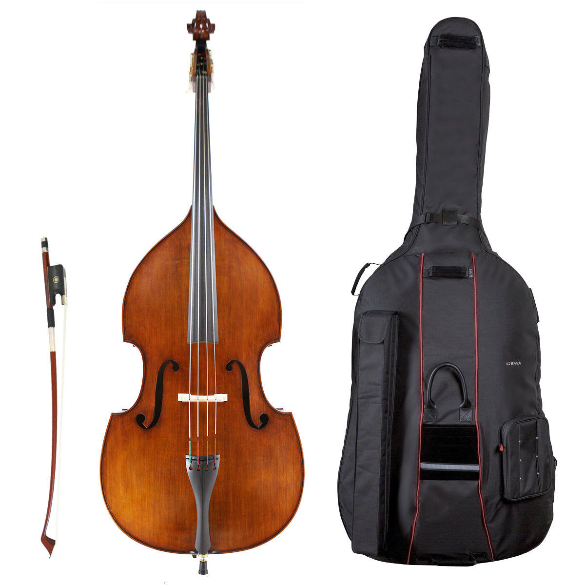 Double Bass - Kreisler #100, 3/4 Gamba Corners, Outfit: Kreisler French Bow & Gewa Prestige Gig-Bag