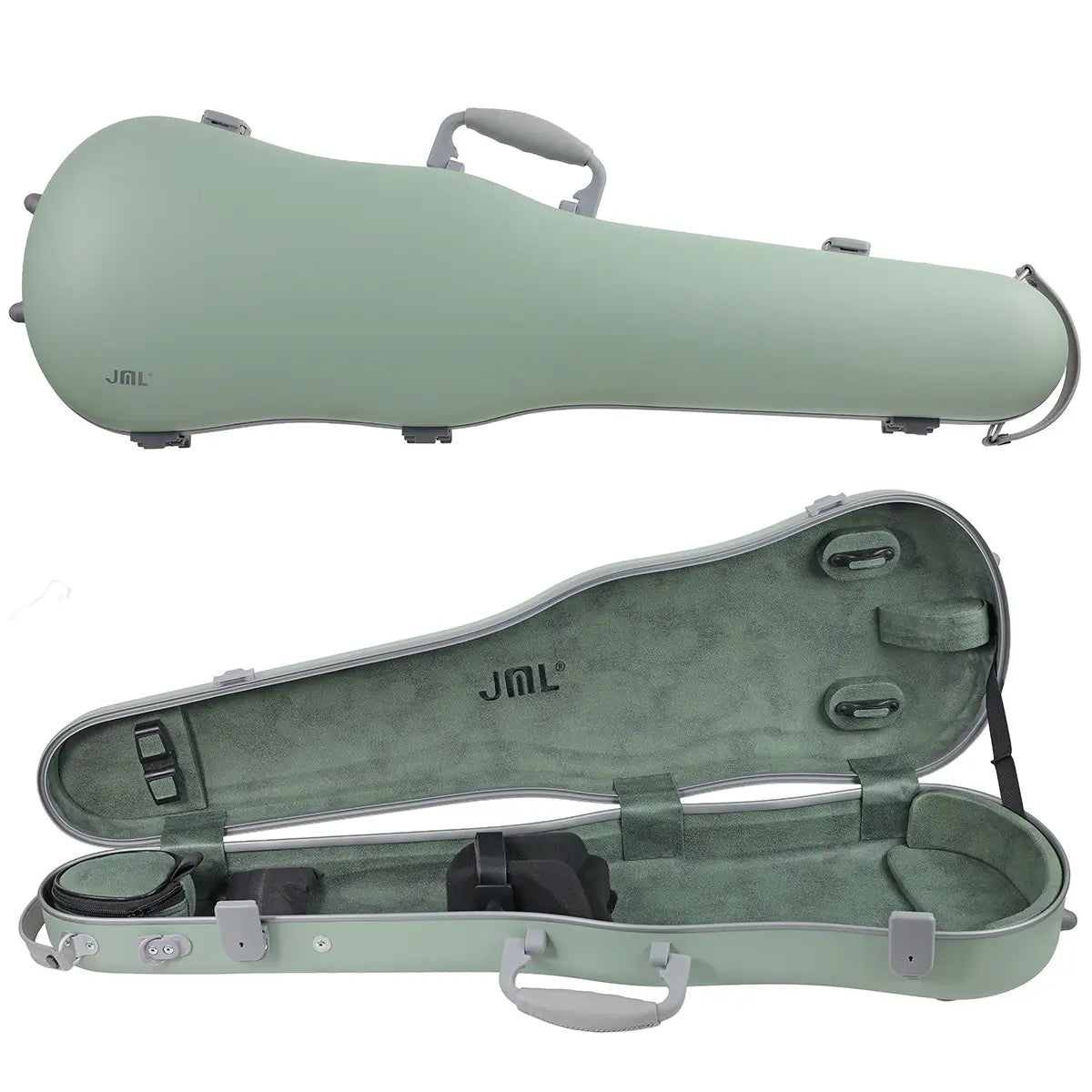 JML Carbon Fibre 1.5 Shaped Violin Case Garden Green 4/4