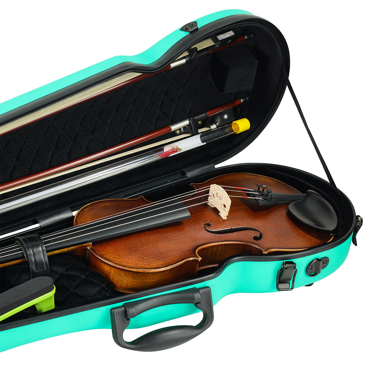 ART Shaped Violin Case 4/4-3/4 Turquoise Green