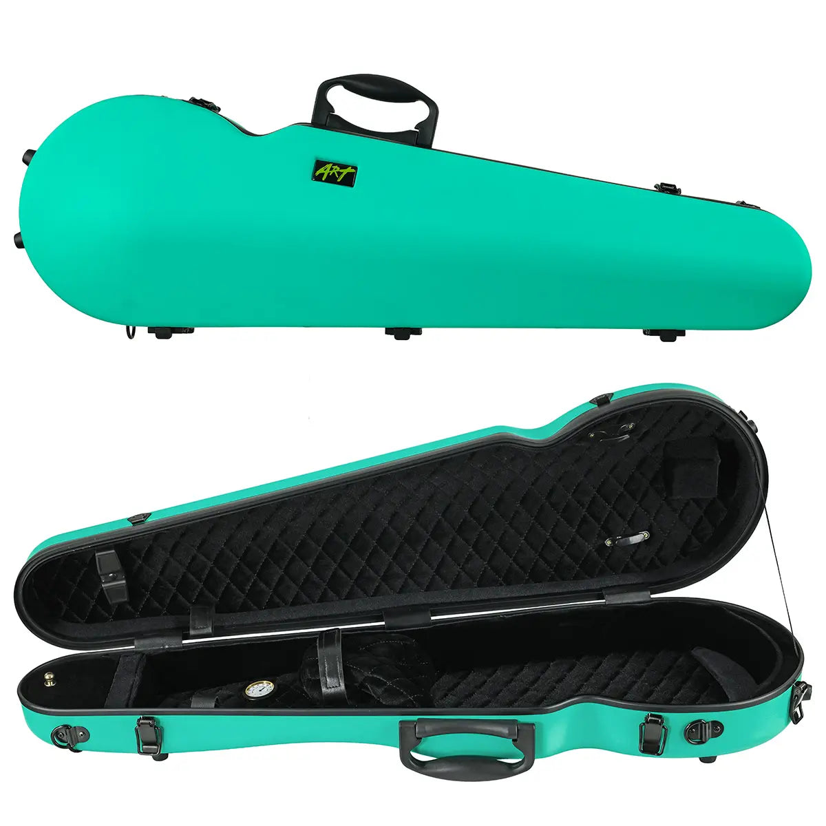 ART Shaped Violin Case 4/4-3/4 Turquoise Green
