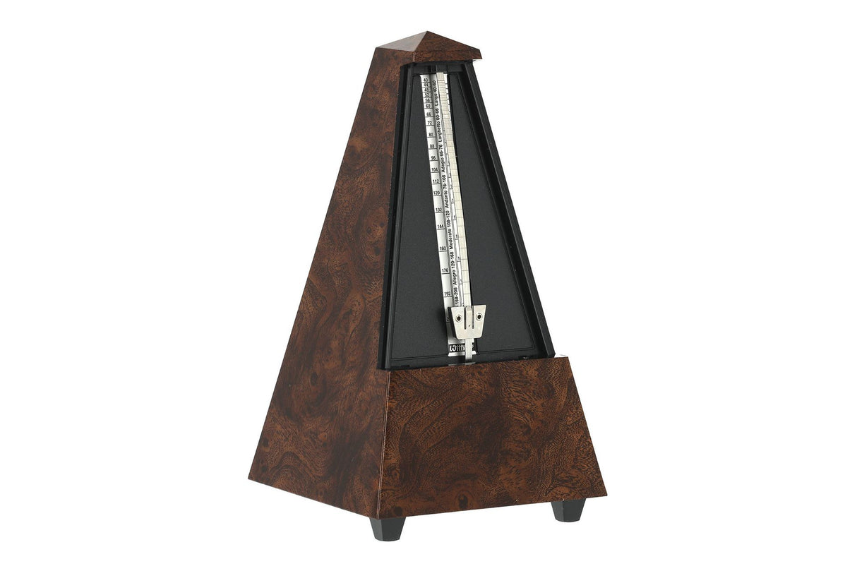 Wittner Pyramid Plastic Metronome with Bell Burr Walnut Effect