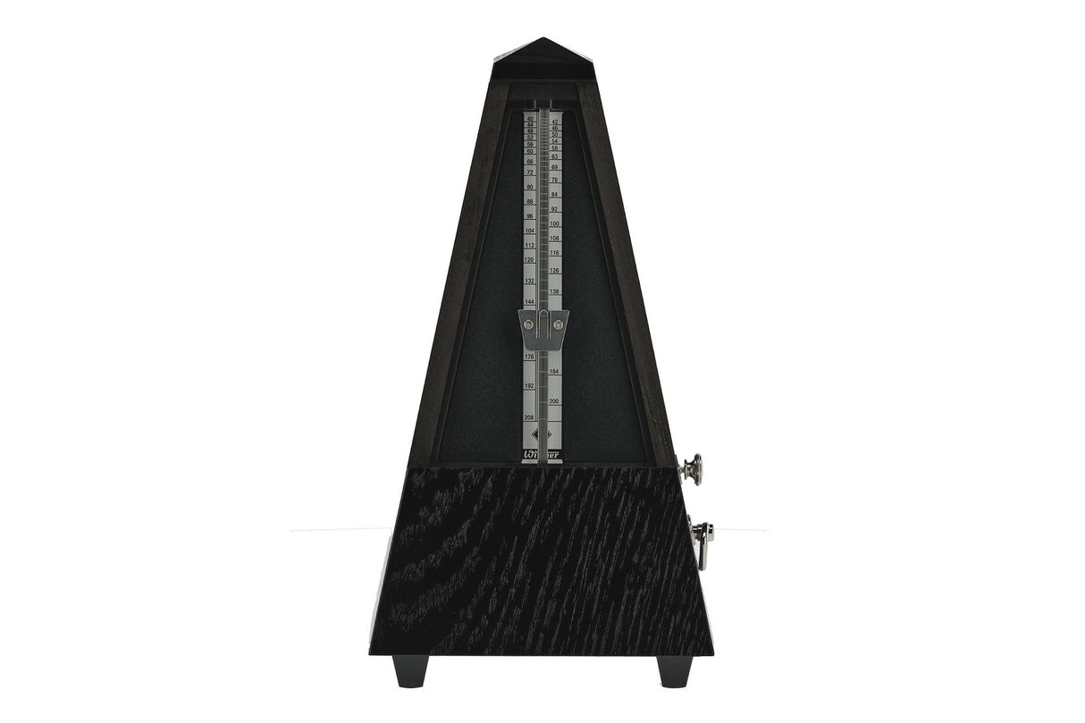Wittner Pyramid Wood Metronome with Bell Oak Black Matte