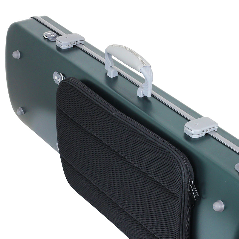 JML Polycarbonate 2.4 Oblong Violin Case Metallic Green 4/4