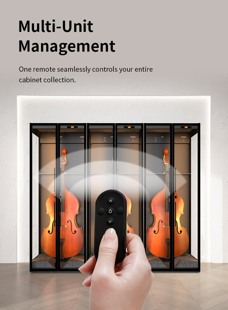 Lenthem CMI-925DT Humidity Control Cabinet for Double Bass Black