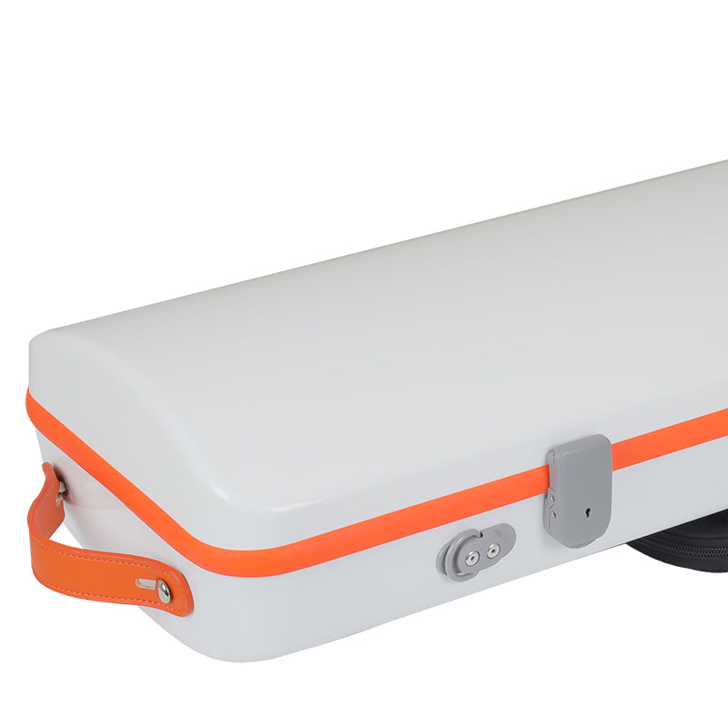 JML Carbon Fibre 1.8 Oblong Violin Case White with Orange 4/4