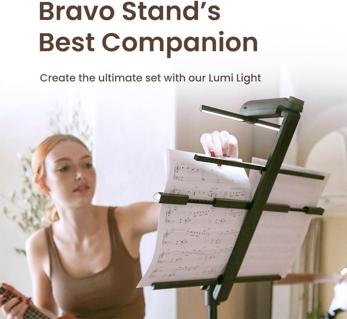 Music Stand Light - KraftGeek Bravo Foldable Music Stand Light, Black