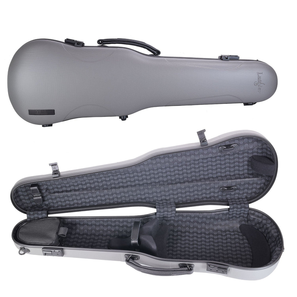 GEWA Luthier Shaped Violin Case Grey with Subway Handle