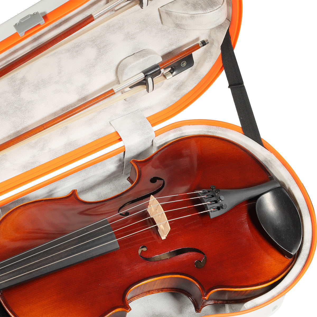 JML Carbon Fibre Adjustable 1.7 Arrow Viola Case White/Orange 15-16.5"