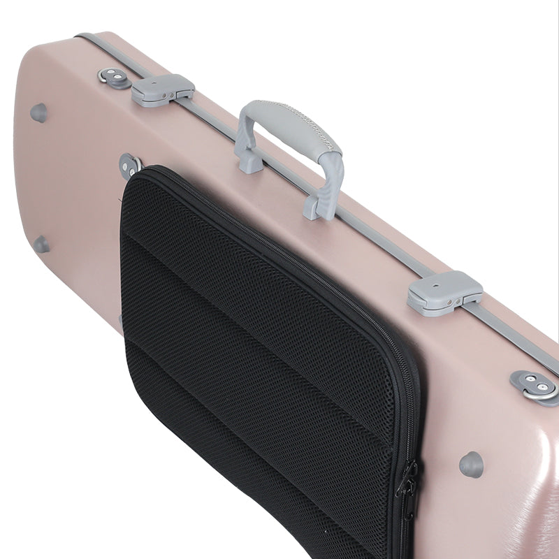 JML Polycarbonate 2.4 Oblong Violin Case Metallic Rose 4/4