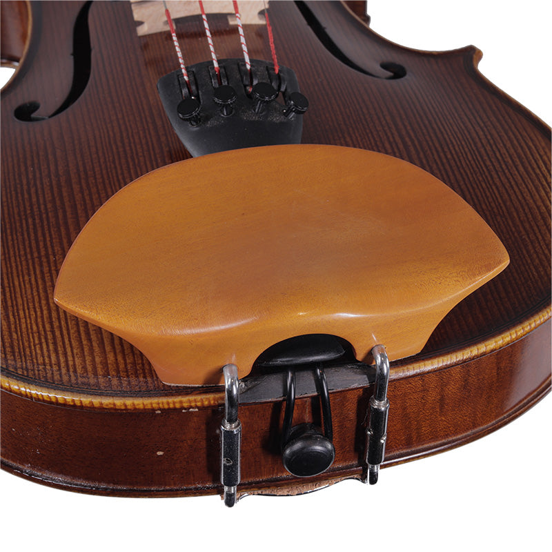 Violin Chinrest - Kreisler Old Flesch Boxwood Chrome Fittings