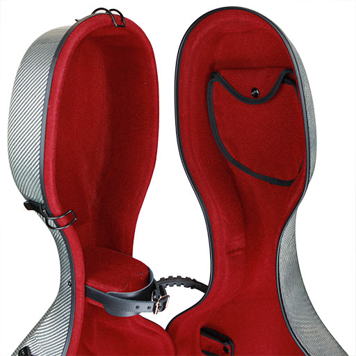 GEWA Titanium Carbon 3.3 Cello Case Silver/Burgundy