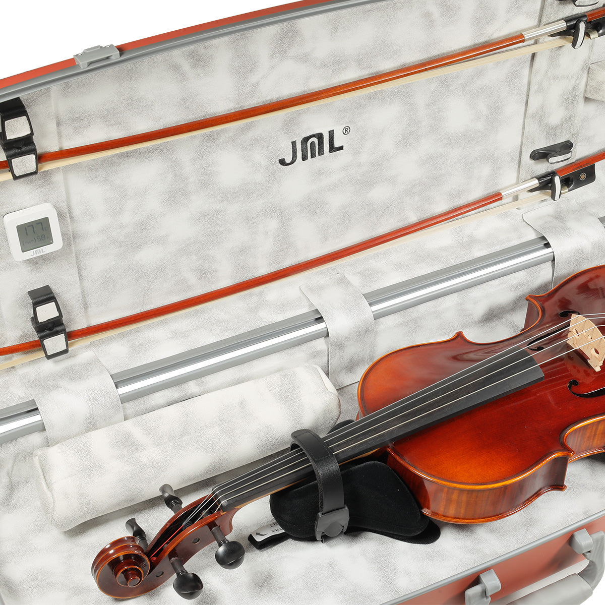 JML Carbon Fibre Adjustable 2.3 Oblong Viola Case Flora Orange 15-16.5"