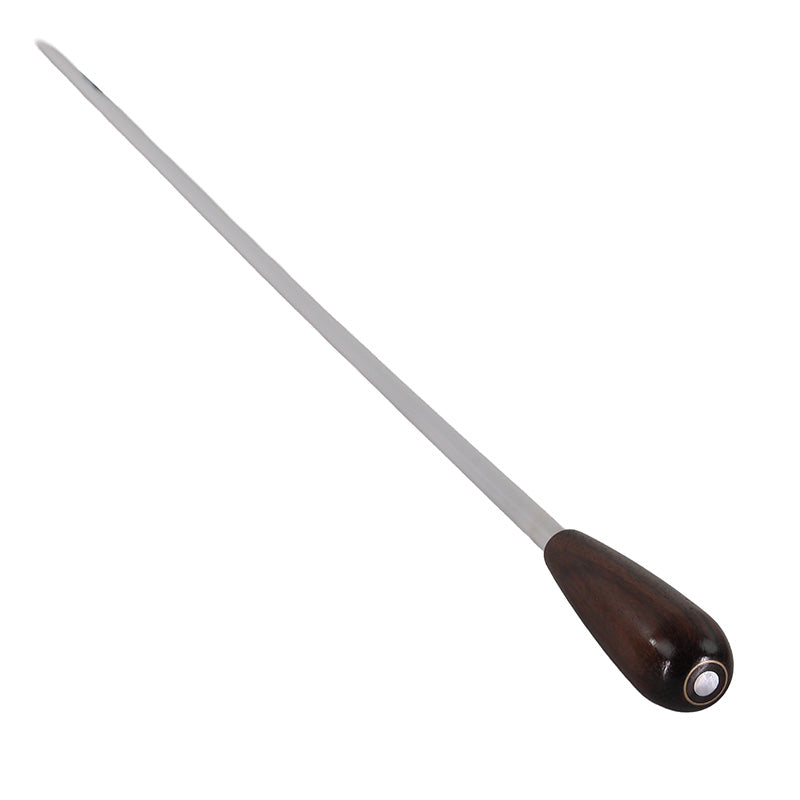 Takt White Conductors Baton with Large Rosewood Handle and Mother-of-Pearl Parisian Eye 15"