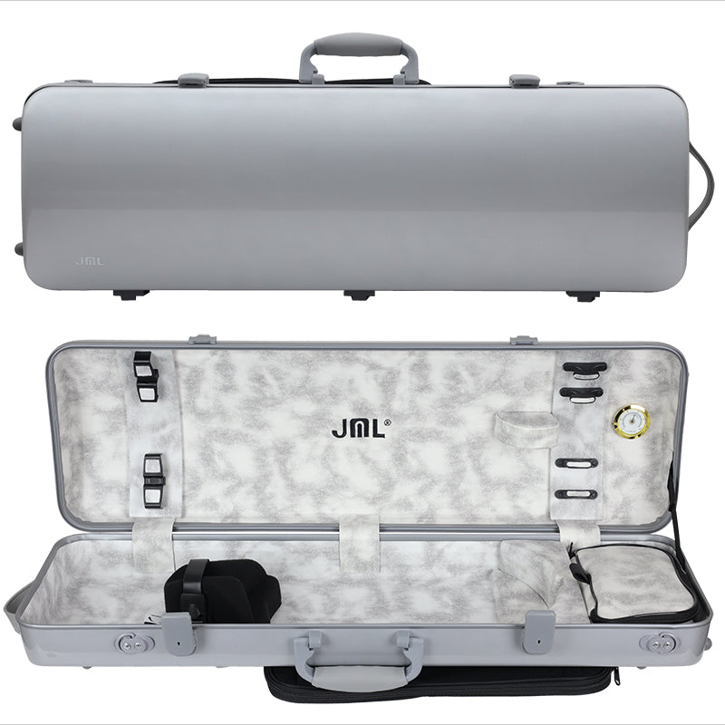 JML Carbon Fibre 1.8 Oblong Violin Case Silver 4/4