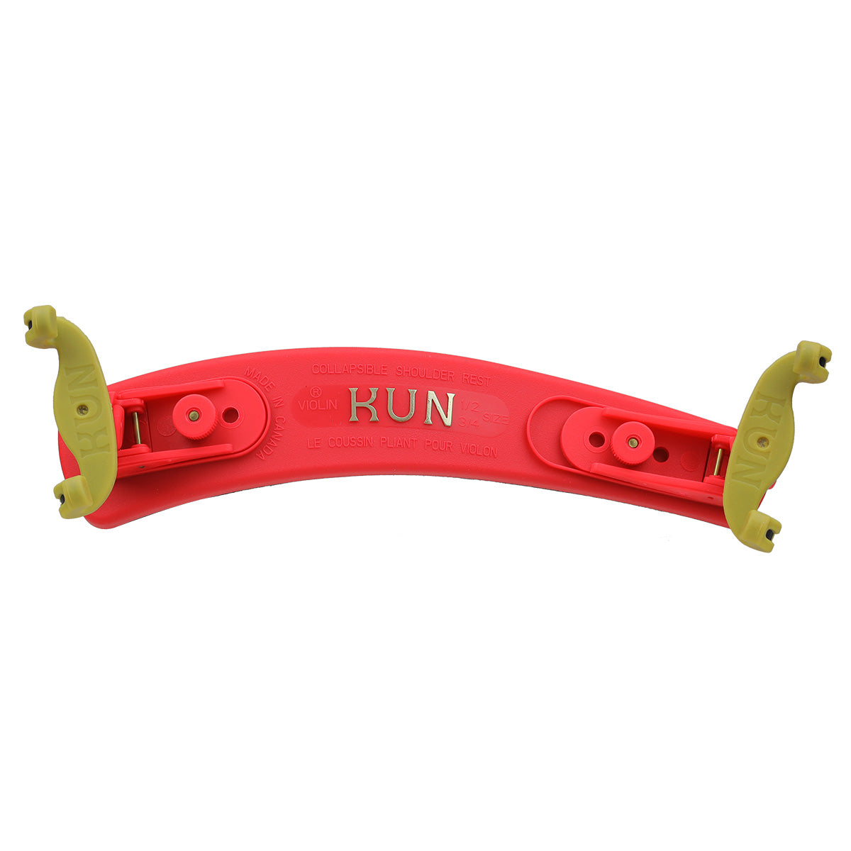 Kun Junior Collapsible Violin Shoulder Rest 3/4-1/2 Papaya Red
