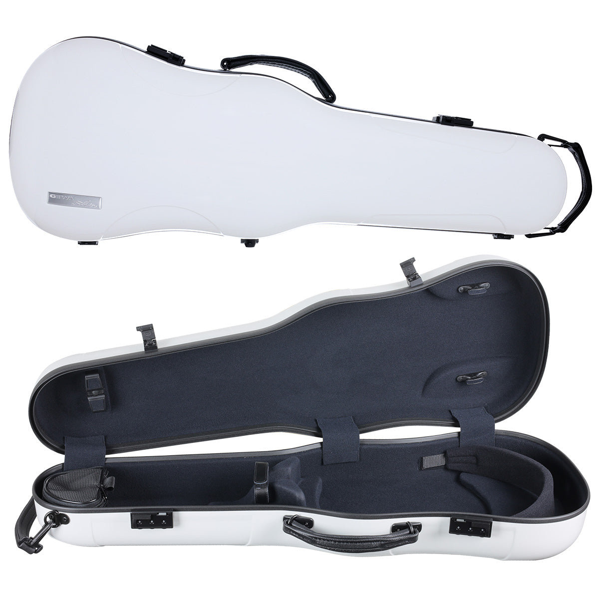 GEWA Air 2.0 Shaped Adjustable Viola Case with Subway Handle White Gloss 13"-17"