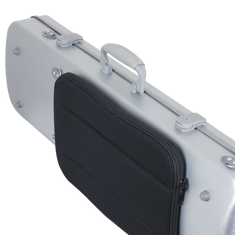 JML Polycarbonate 2.4 Oblong Violin Case Metallic Silver 4/4