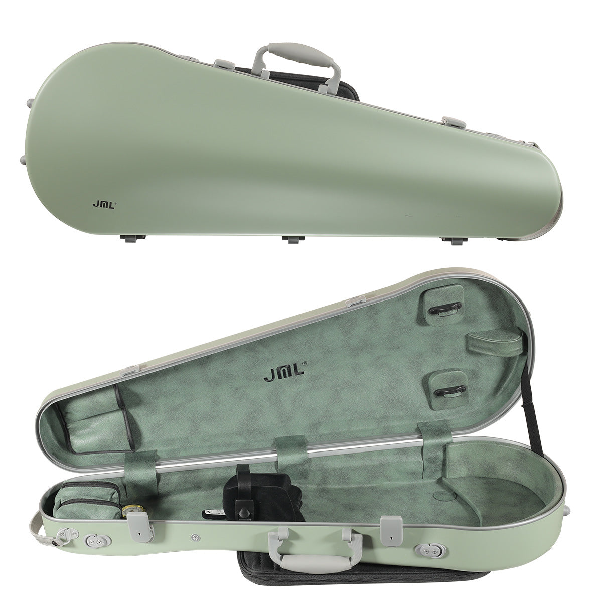 JML Carbon Fibre Adjustable 1.7 Arrow Viola Case Garden Green 15-16.5"
