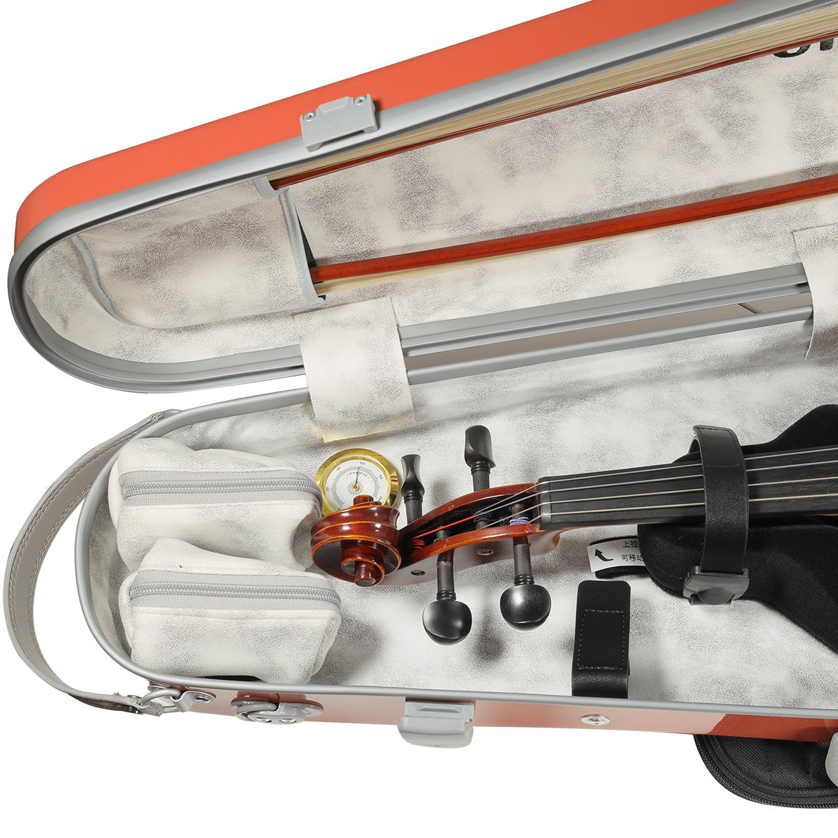 JML Carbon Fibre Adjustable 1.7 Arrow Viola Case Flora Orange 15-16.5"