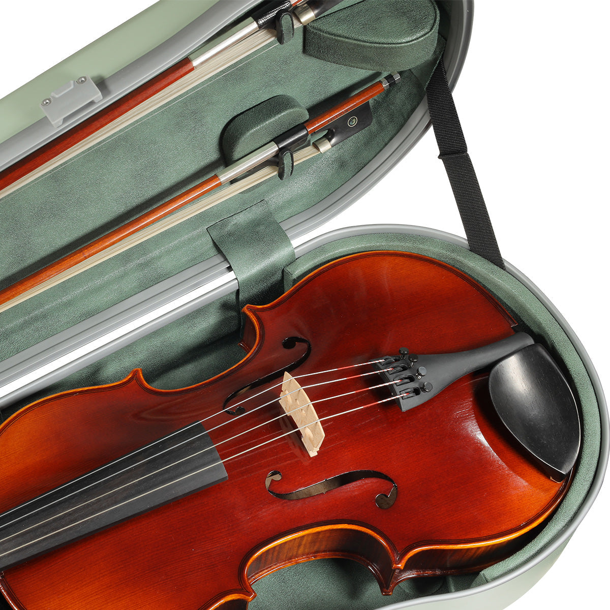 JML Carbon Fibre Adjustable 1.7 Arrow Viola Case Garden Green 15-16.5"