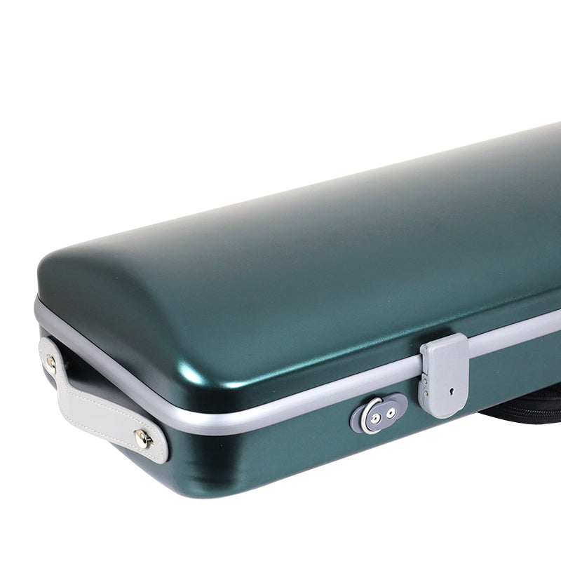JML Polycarbonate 2.4 Oblong Violin Case Metallic Green 4/4