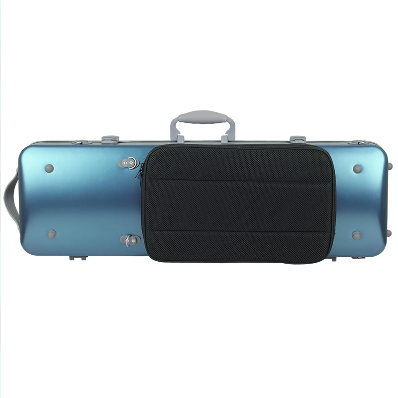 JML Polycarbonate 2.4 Oblong Violin Case Metallic Blue 4/4