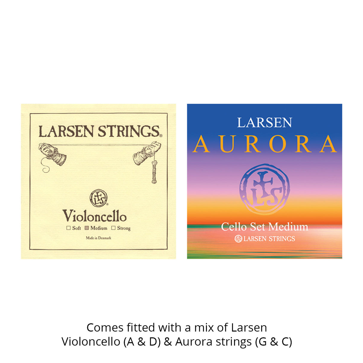 Kreisler #130 Beginner Cello Outfit 4/4 with Combination Larsen/Larsen Aurora Strings