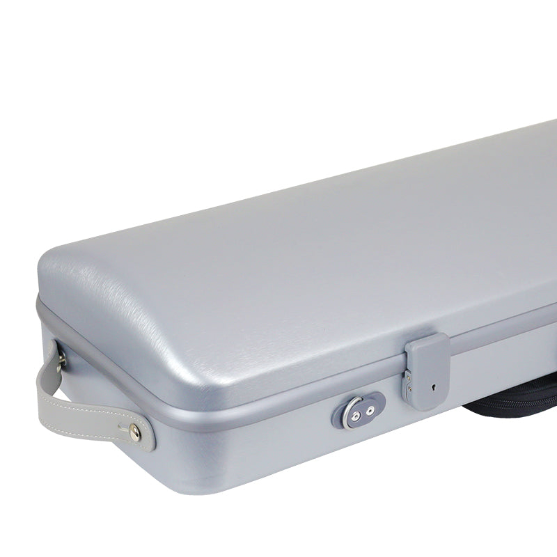 JML Polycarbonate 2.4 Oblong Violin Case Metallic Silver 4/4