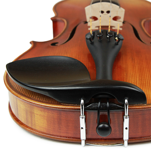 Violin Chinrest - Kreisler Slim Guarneri Ebony Chrome Fittings