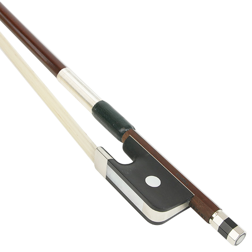 Knoll Brazilwood Round Cello Bow with Silver Lapping 4/4