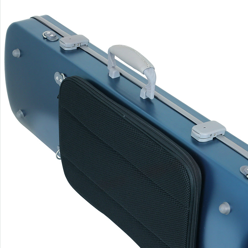 JML Polycarbonate 2.4 Oblong Violin Case Metallic Blue 4/4