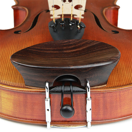 V.A. New Flesch Violin Chinrest Rosewood with Chrome Fittings